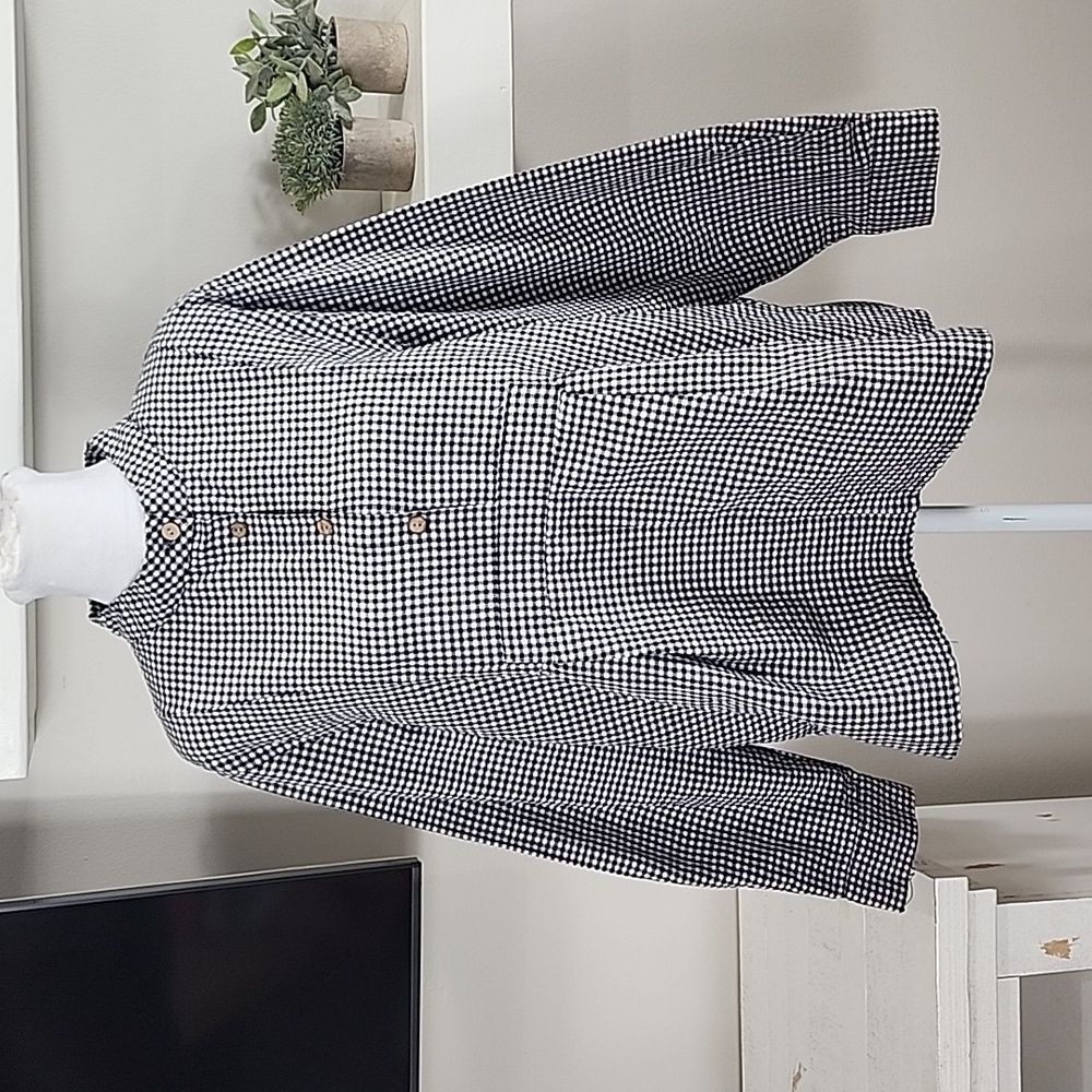 Cellabie Long Sleeve Black & White Gingham Top